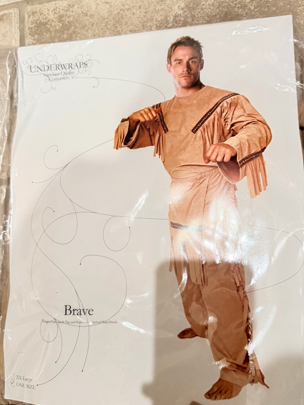 New Brave Men's Indian Tan Fringe Costume